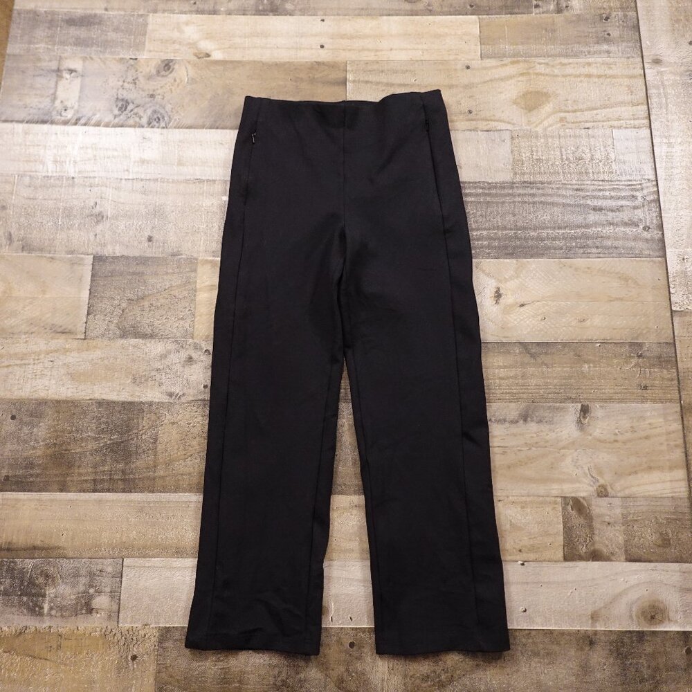 Betabrand Monroe Crop Trouser straight women's‎ medium black 3 zipper pockets